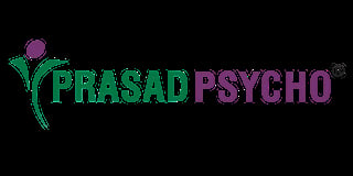 Prasad Psycho logo featuring green text with purple stylized figure and circle symbol