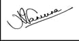 Handwritten signature in black ink on white background